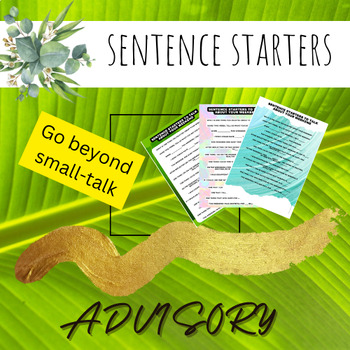 Preview of Sentence starters Advisory - Circle Time - Morning meeting