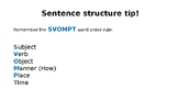 Sentence structure - SVOMPT