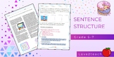 Sentence structure bundle, sheet, sentences, paragraphs