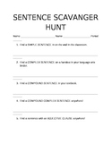 Sentence types scavanger hunt!