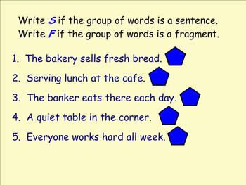 sentence fragment definition example