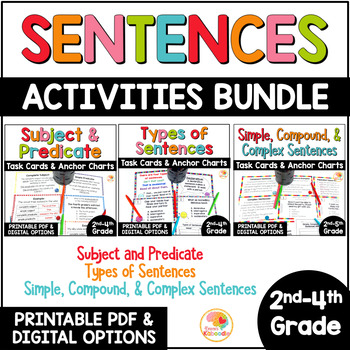 Sentence Structure Activities BUNDLE | Sentence Types Task Cards Bundle ...