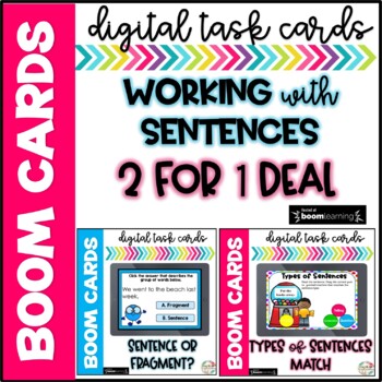 Preview of Sentences Boom Cards| 2 For 1 Deal