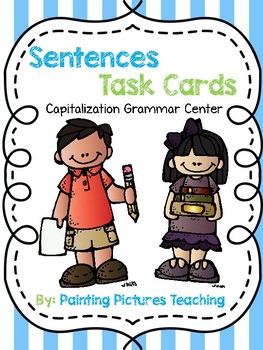 Preview of Sentences: Capitalization Task Cards Freebie!