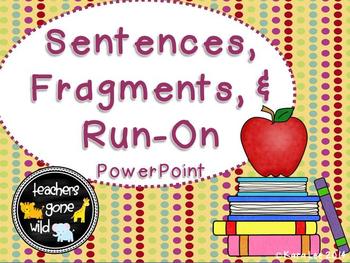 Preview of Sentences, Compound Sentences, Fragments, and Run-On Sentences PowerPoint