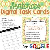 Sentences Digital Task Cards- Google Slides