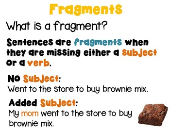 Sentences, Fragments and Run-Ons PowerPoint, Task Cards, Printables L.4.1.F