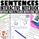 Sentences Interactive Notebook Pages & Answer Keys Only