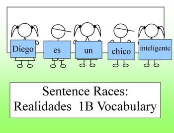 Preview of Sentences Races: Realidades / Auténtico 1B Vocabulary (Spanish 1)