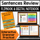 Sentences Review Digital Notebook & Grammar Flipbook