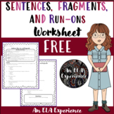 Sentences, Run-ons, and Fragments Worksheet