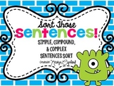 Sentences Sorting Center: Simple, Compound, and Complex