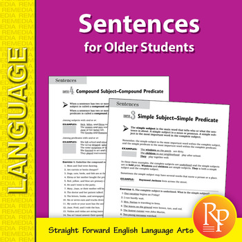 Preview of Sentences Worksheets- ELA for Older Students Activities Grammar Curriculum