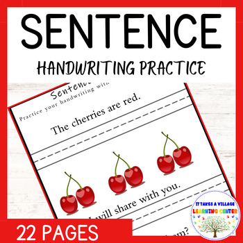 Preview of Sentences To Practice Handwriting Worksheets