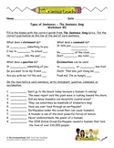 Types of Sentences Worksheet Packet and Lesson Plan - 8 pa