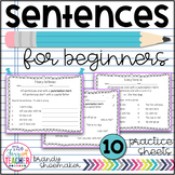 Sentences for Beginners Practice Sheets