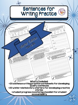 Sentences for Writing Practice 4th, 5th, 6th (Winter Edition) FREEBIE