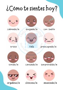 Sentimientos Poster (Feelings Spanish) by Dulce's Dual-Language Diary