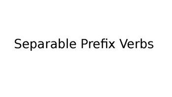 Preview of Separable Prefix Verbs