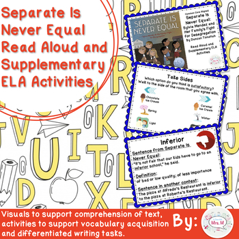 Preview of Separate Is Never Equal Read Aloud and Supplementary ELA Activities