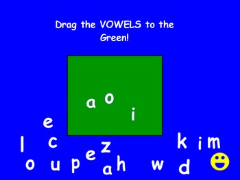 Preview of Separate Vowels from Consonants with Lower Case Letters Promethean Activity