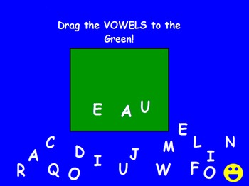 Preview of Separate Vowels from Consonants with Upper Case Letters Promethean Activity