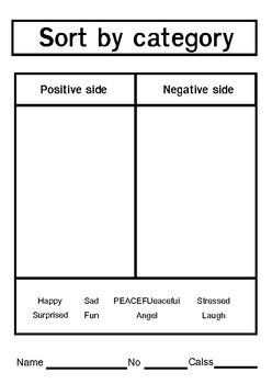 Preview of Separating negative and positive emotions.