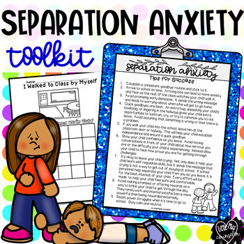 Preview of Separation Anxiety Editable Toolkit with Sticker Charts 