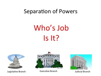 Preview of Separation of Powers - U.S. Constitution