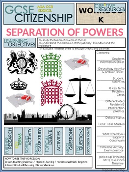 Preview of Separation of Powers Work Booklet of Student Activities and Worksheets