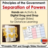Separation of Powers for Branches of Government Chart Activity