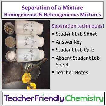 Preview of Separation of a Mixture Lab: Chemistry Lab