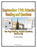 September 11 Attacks - Reading and Questions with Key (9/11)