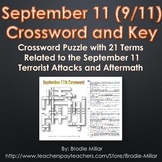 September 11 Crossword Puzzle and Key (21 Terms and Clues)