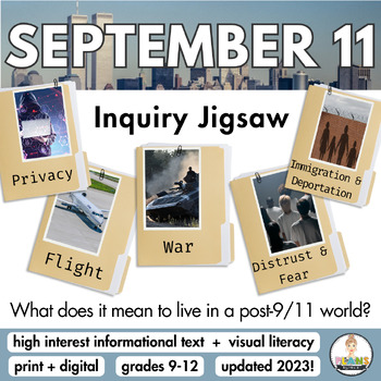 Preview of September 11 Inquiry Jigsaw Lesson: Living in Post 9/11 World