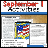 September 11 Patriots Day Worksheets 