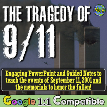 Preview of September 11 Terrorist Attacks PowerPoint Guided Notes Timeline for 9 11 Tragedy
