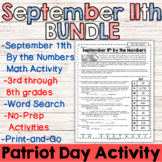 September 11 by the Numbers Math Activity Patriot Day Word