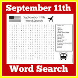 September 11 11th Worksheet Activity Word Search 9-11 Patriot Day