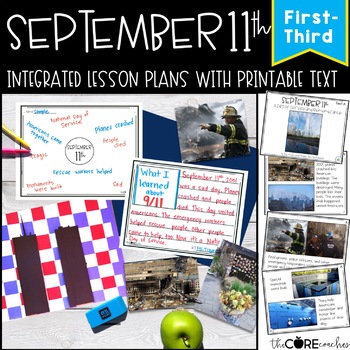 Preview of September 11th - 9/11 Reading, Writing, Art & Printable Text 1st, 2nd, 3rd grade