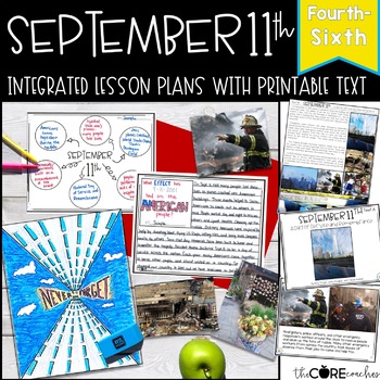Preview of September 11th - 9/11 Reading, Writing, Art & Printable Text 4th, 5th, 6th grade