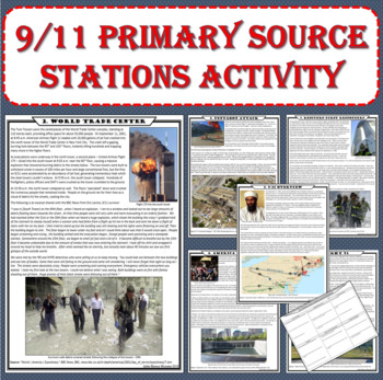 Preview of September 11th (9/11) Terrorist Attacks Stations Activity (PDF and Digital)