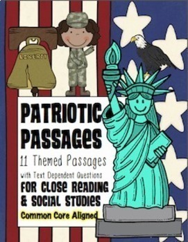 Preview of September 11th 911 & 10 Close Reading Patriotic Themed passages Common Core