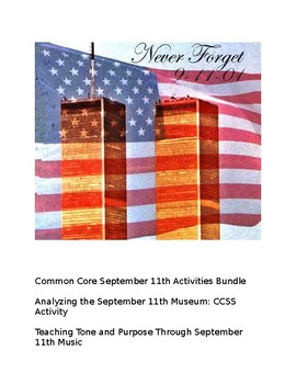 Preview of September 11th Bundle: Two CCSS Activities for English or SS, Fully Editable