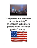September 11th First-Hand Account Lesson and Activities