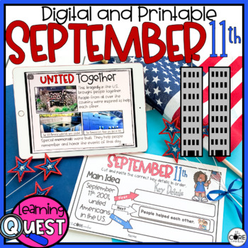 Preview of September 11th Lesson Plans - Digital or Print Patriot Day Activities for 9/11