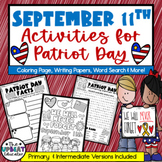 September 11th 'Patriot Day' (coloring page, writing paper