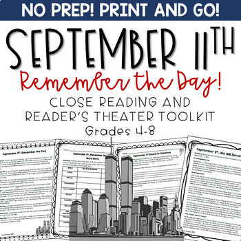 Preview of September 11th Reader's Theater and Close Reading Toolkit Grades 4-8