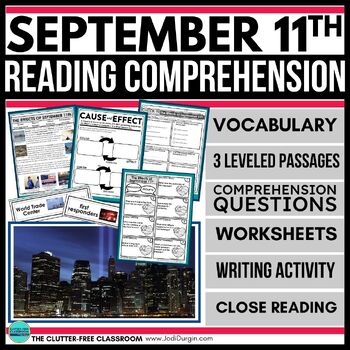 Preview of September 11th Reading Comprehension Activities 3rd grade 2nd Patriot Day 9-11