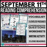 September 11th Reading Comprehension Activities 3rd grade 